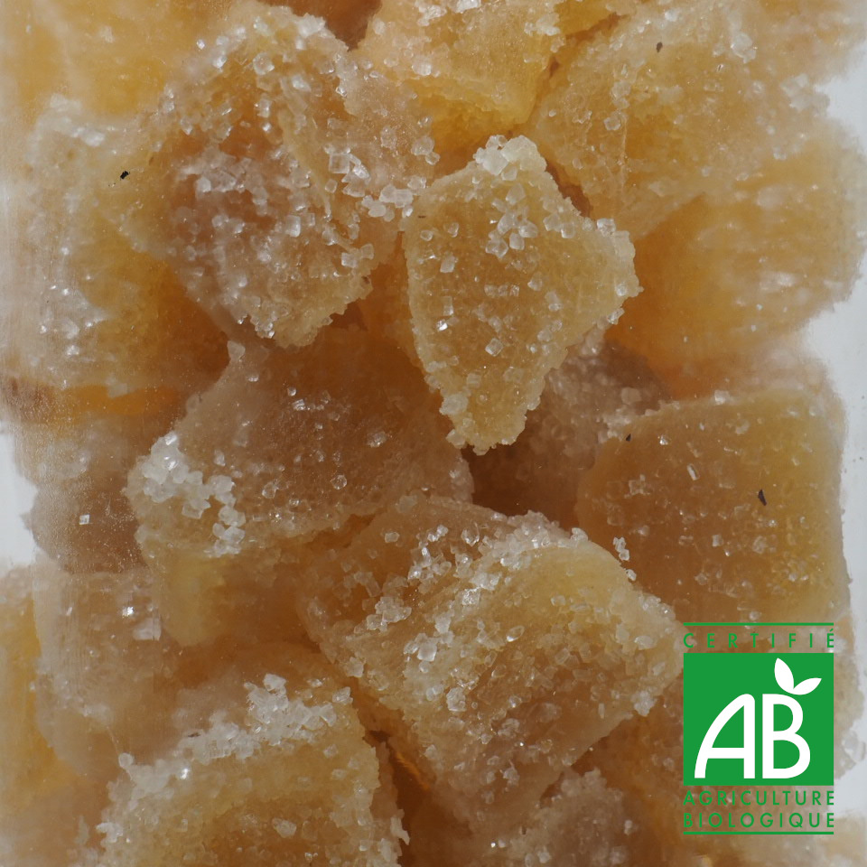 GINGEMBRE CONFIT EN GROS CUBE BIO 100G