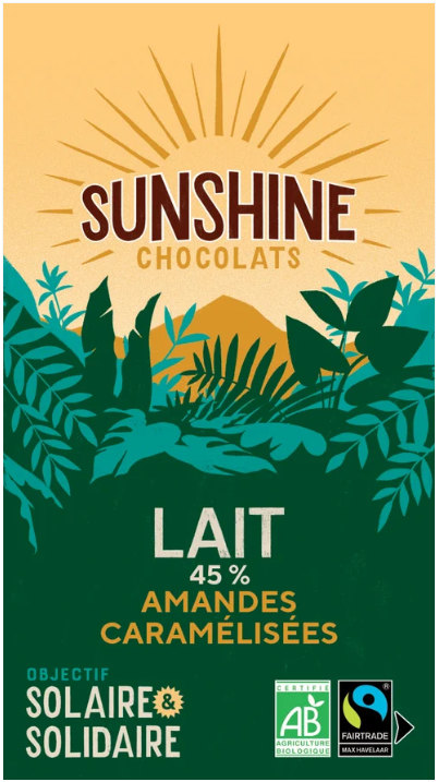 TABLETTE DE CHOCOLAT AU LAIT 37% BIO &amp; ÉQUITABLE – NOIX DE COCO 100G